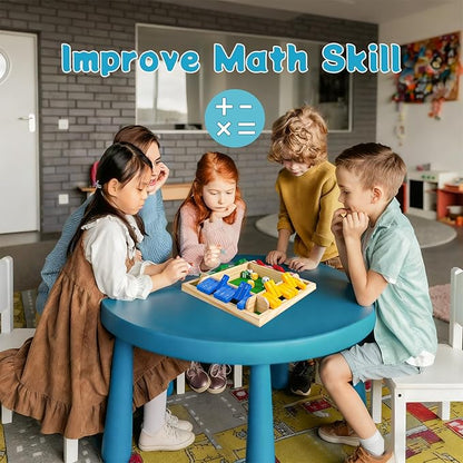 Shut The Box Dice Game 12 Inch Upgraded 2-4 Player Wooden Dice Game Math Addition Games Close The Box Family Wooden Dice Board Game for Kids Adults Tabletop Version for Classroom Home Party or Bar