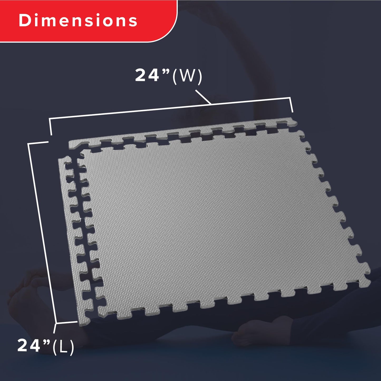 We Sell Mats 1/2 Inch Thickness Multipurpose EVA Foam Floor Tiles, Interlocking Floor Mat for Indoor Gym and Home Use, 24 in x 24 in, Light Gray