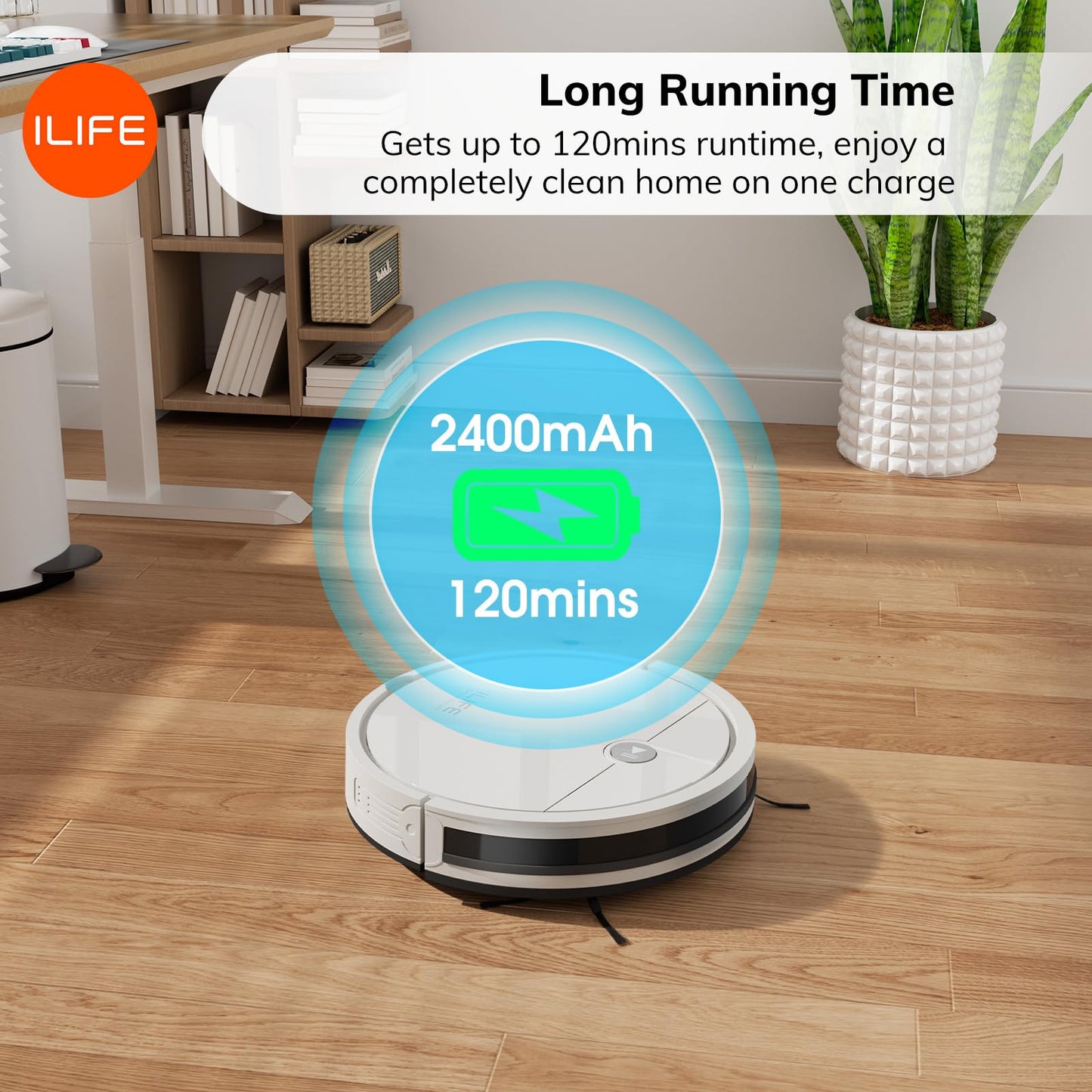 ILIFE A12 Pro Robot Vacuum and Mop Combo, Self Emptying Station for 60 Days, LiDAR Navigation, Home Mapping, No-Go Zones, 2.4G WiFi/App/Alexa/Remote Control, for Hard Floors, 110V