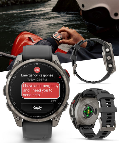 Garmin Fenix 7 Pro - Sapphire Solar Edition: Titanium 47 mm Smartwatch| Up to 22 Days Battery Life, Multisport & Outdoor High-Performance Multi-Band GPS Watch w/Flashlights Gift Bundle, 47mm Gray DLC