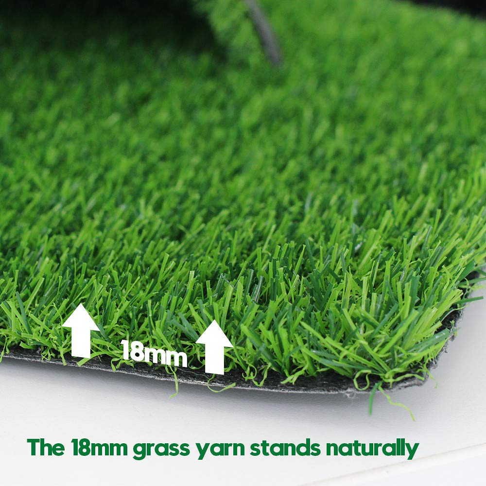 WarmShe 0.7inch Realistic Artificial Grass Turf Synthetic Faux Astroturf Rug 8FTX10FT for Pet Indoor Outdoor Carpet Balcony Garden Lawn Mat with Drainage Holes