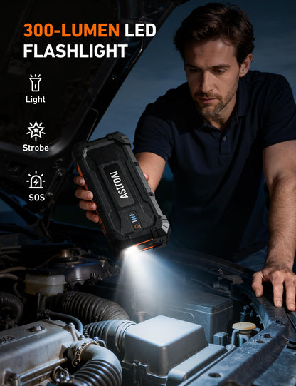 AstroAI S8 Ultra 4000A Car Jump Starter, Jump Box up to All Gas Engines & 12L Diesel, 12V Portable Power Bank with USB/Type-C Ports, 3 Modes LED Flashlight, Auto Battery Booster with Jumper Cable
