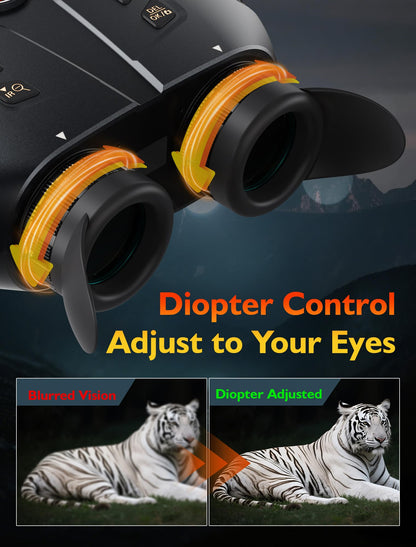3D VR Night Vision Goggles - Infrared Night Vision Binoculars for Adults & Kids with 2297FT View Range, Compass, 5000mAh Battery, Diopter Adjustment, 6X Digital Zoom for Camping, Hiking, Concert
