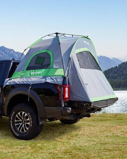 Golabs Truck Bed Tent for 5-6 Ft Bed, 8-Minutes Easy Setup by Pre-Attached Poles, Waterproof PU2000mm & 210D Oxford Fabric, 2-Person Portable with Extra Rainfly Cover, Include Storage Bag& Pocket&Hook