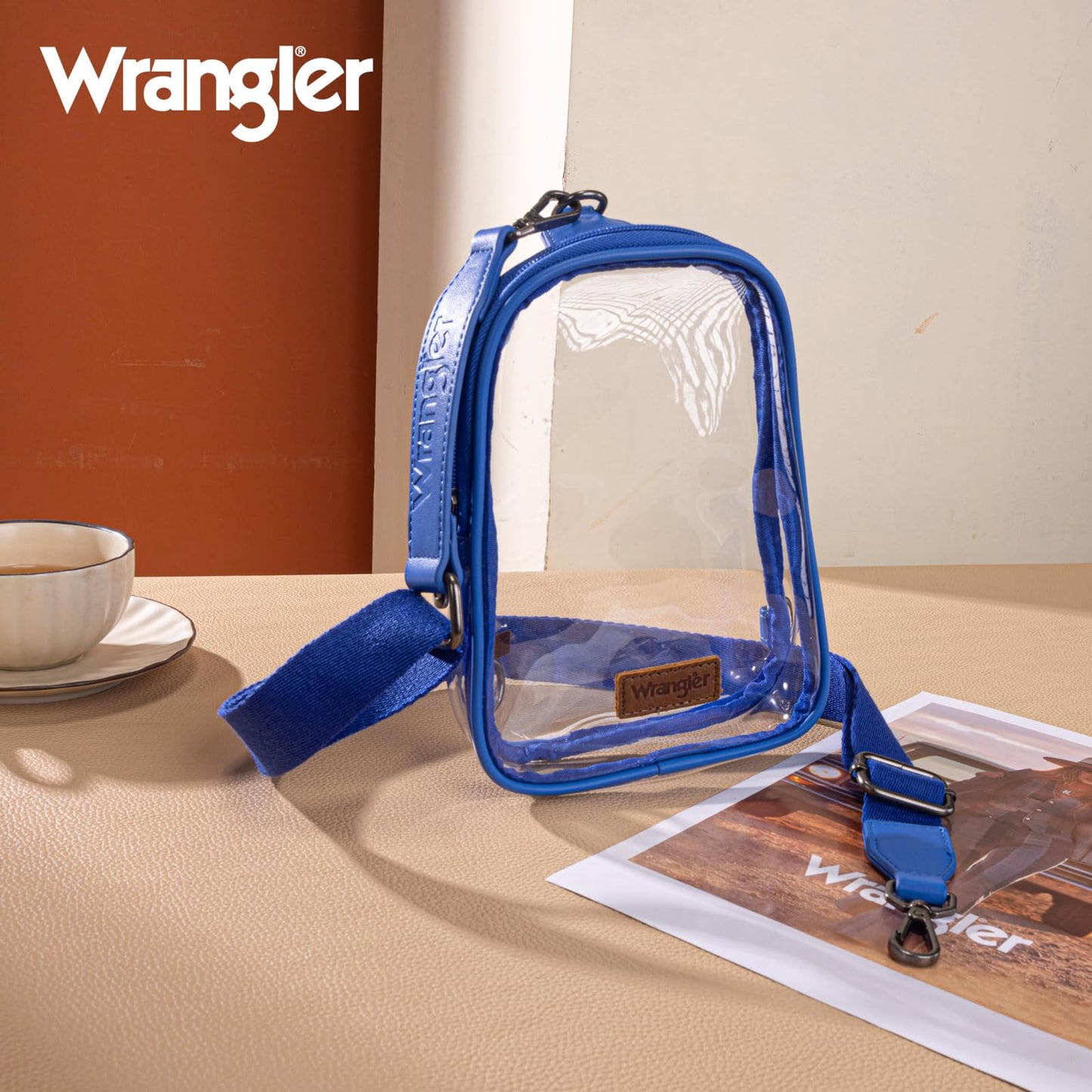 Wrangler Crossbody Clear Sling Bags for Women Stadium Approved Cross Body Purse for Sports Events Concerts