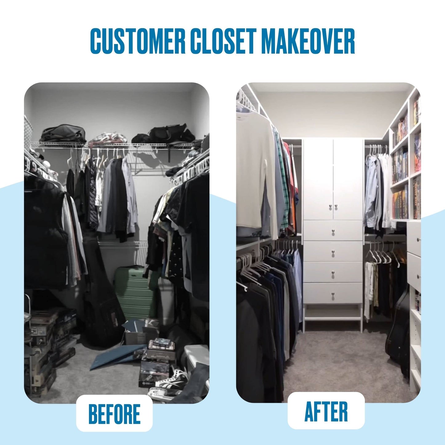 Double Hanging Closet Unit - Modular Closet System For Hanging - Corner Closet System - Closet Organizers And Storage Shelves (White, 24 inches Wide) Closet Shelves