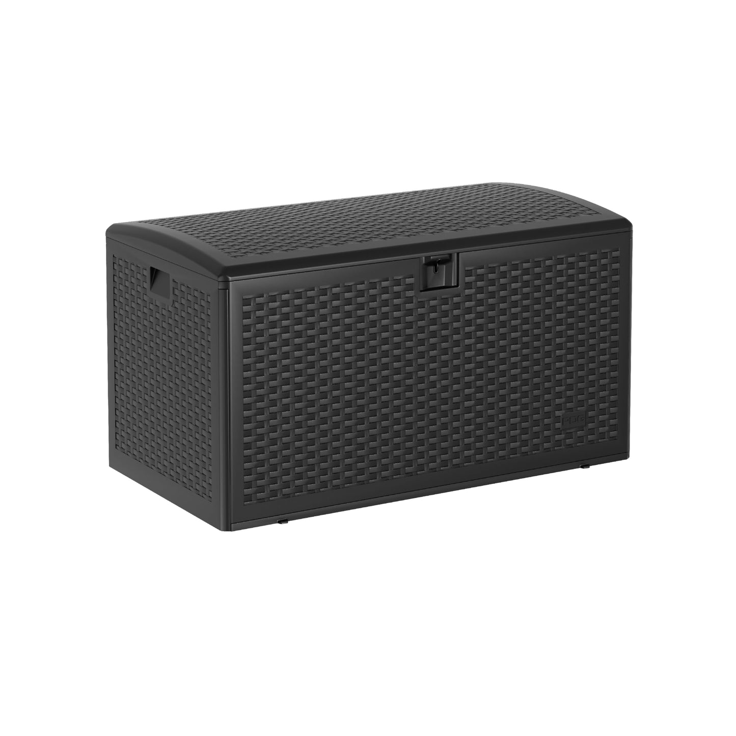 73 Gallon Waterproof Large Resin Deck Box Indoor Outdoor, Lockable Storage Container for Patio Furniture Cushions, Throw Pillows, Garden Tools, and Pool Floats, Black