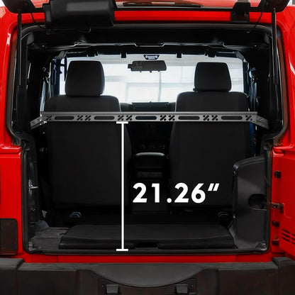 SYHVU Rear Trunk Cargo Rack Basket Tray for 2007-2026 Jeep Wrangler JK JL 4-Door Hardtops, Interior Luggage Storage Carrier Organizer for Camping & Off-Road Gear, Heavy-Duty Steel Shelf