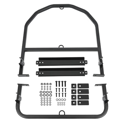 ALMULOO Universal Adjustable Semi Truck Spare Tire Carrier Rack Holder Width Max Up to 19" Steel Powder Coated