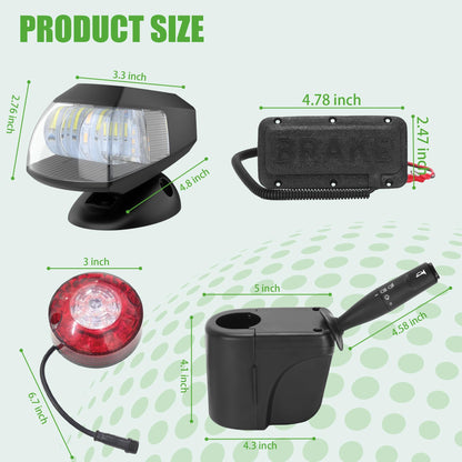 10L0L Golf Cart Light Kit - Headlight & Taillight Set with Switch for Club Car DS Precedent EZGO TXT 1981-up, Easy Installation
