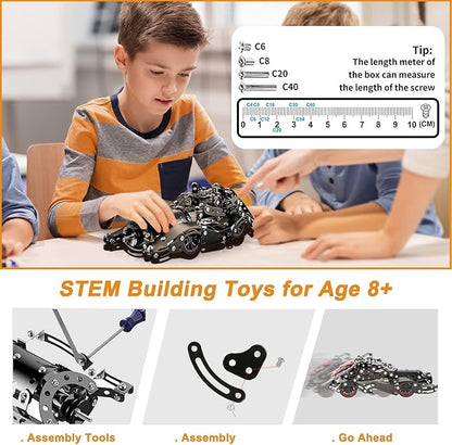 Erector Sets for Boys Age 8 9 10 11 12-16 and Older 332 Pcs Batman Model Car Building Set for Kids Ages 8-12 Year and Up Metal STEM Educational Toy for Kids Boys Girls or Adults