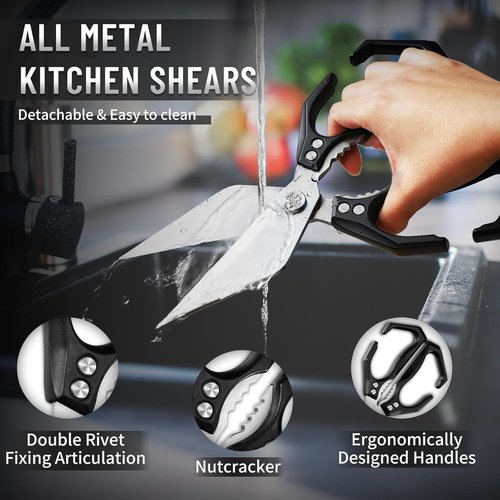 Dream Reach Kitchen Shears - Heavy Duty Poultry Scissors with Ergonomic Handle | Japanese High-Carbon Steel for Meat & Seafood Cutting