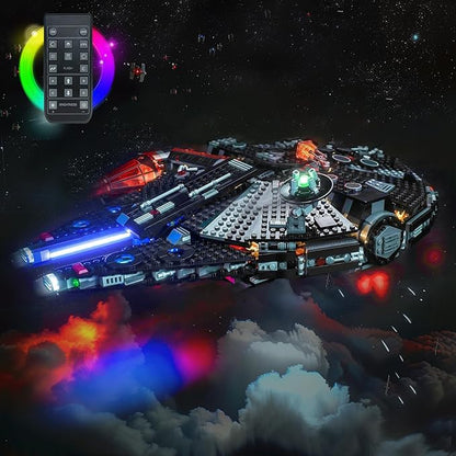Upgraded Led Light Kit Compatible with Lego Star Wars The Dark Falcon Building Set RC Version Compatible with Lego 75389 (Model Not Included)