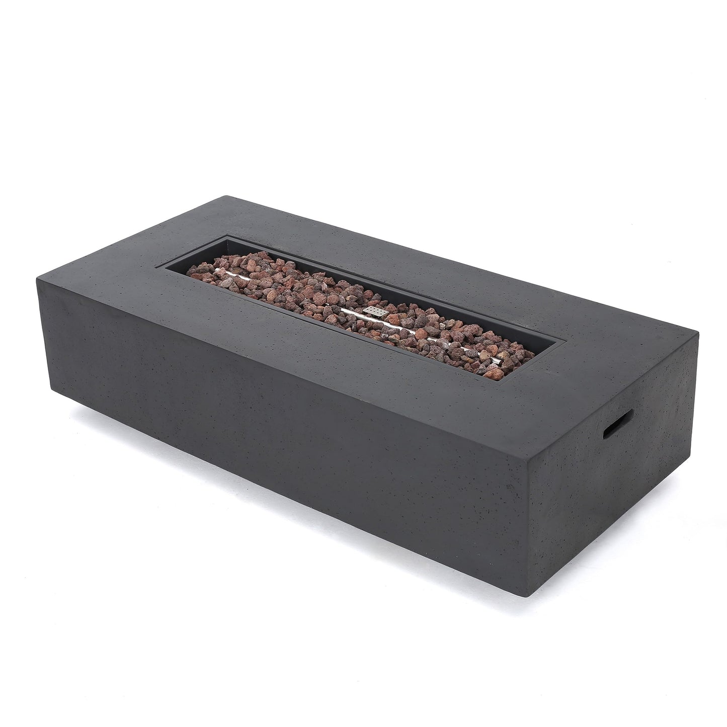 Christopher Knight Home Cape Coral Outdoor Chat Set with Fire Table, 5-Pcs Set, Khaki / Dark Grey