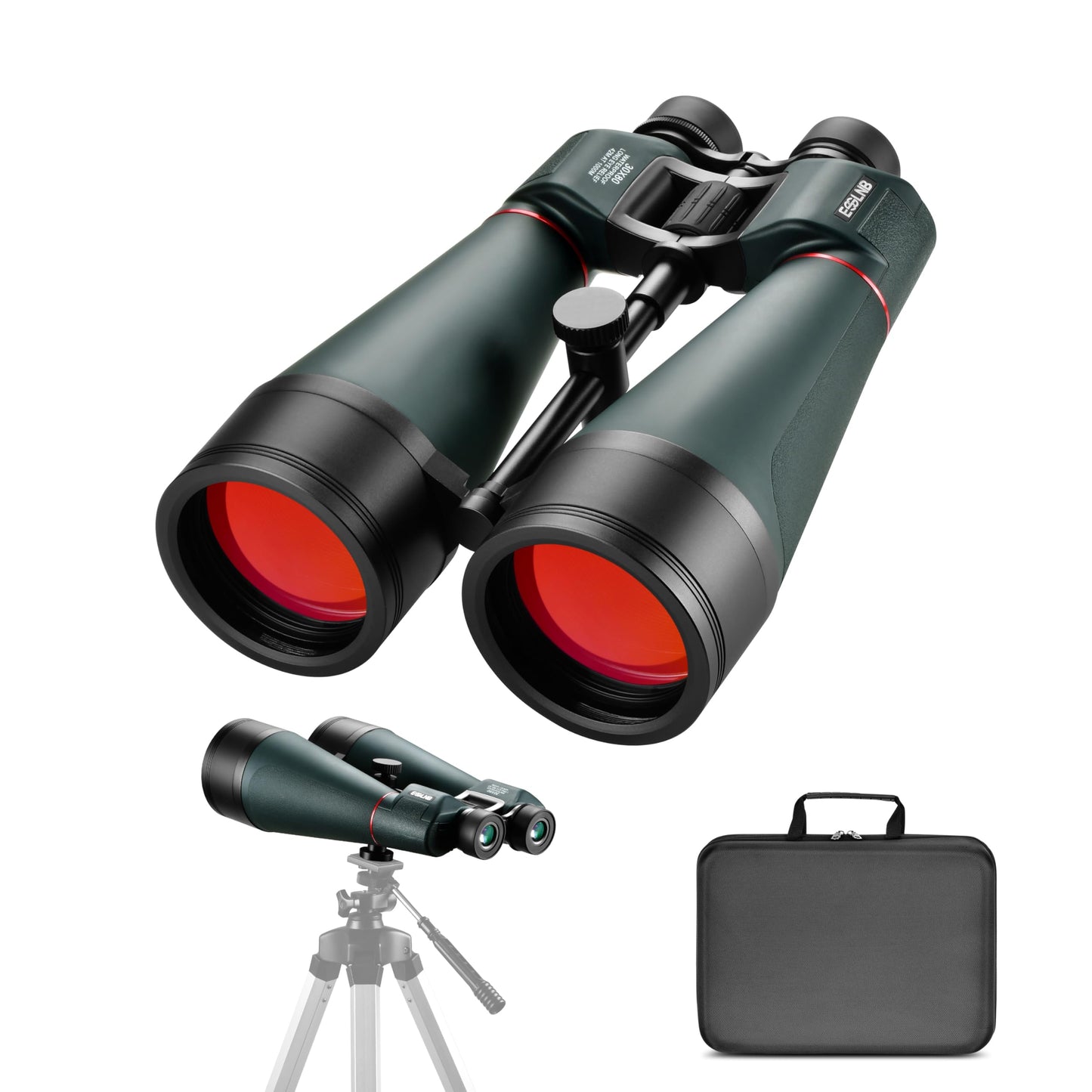 ESSLNB 30x80 Astronomy Binoculars Giant for Adults, Waterproof Outdoor Binoculars for Travel Stargazing Bird Watching Hunting with Built-in Tripod Adapter and Carrying Bag (Black)