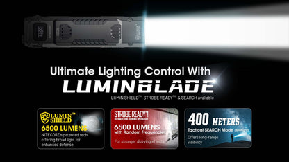 Nitecore EDC29 EDC Tactical Flashlight, 6500 Lumen USB-C Rechargeable Slim Flat Shape with Spotlight Floodlight Strobe Modes Digital Display Sticker