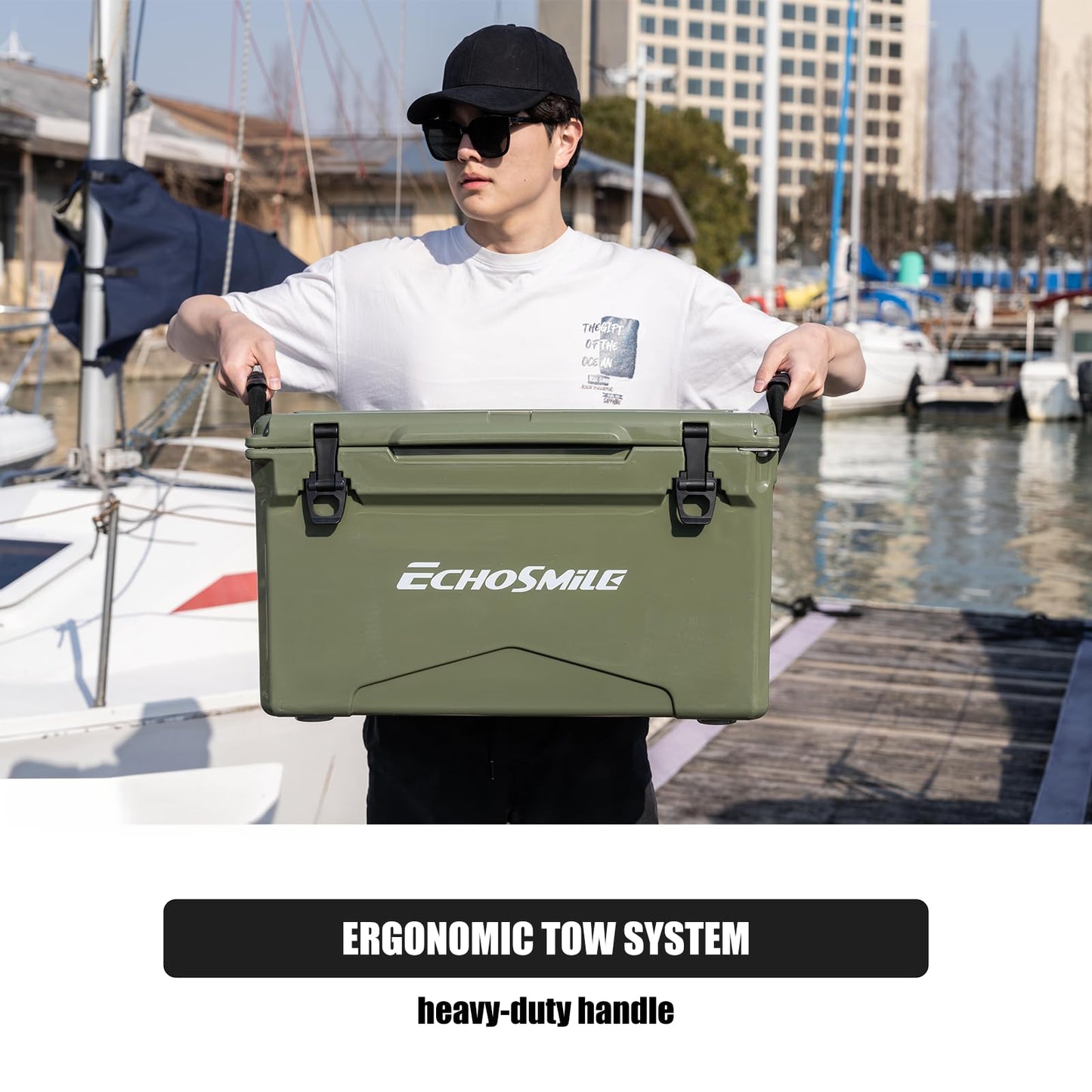 EchoSmile 25/30/35/40/60/75 Quart Rotomolded Cooler, Built to Stand up to The Rigors of The Journey