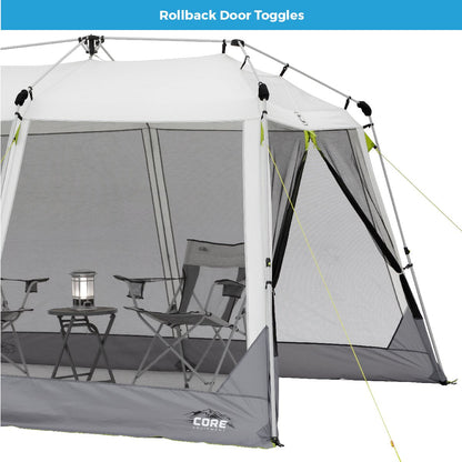 CORE 12'x10' Instant Screen House | Folding and Portable Large Pop Up Canopy Shelter with Included Carry Bag | Perfect for Family Camping, Outdoor, Picnic, Backyards, BBQ, Tailgate, Patio and Party