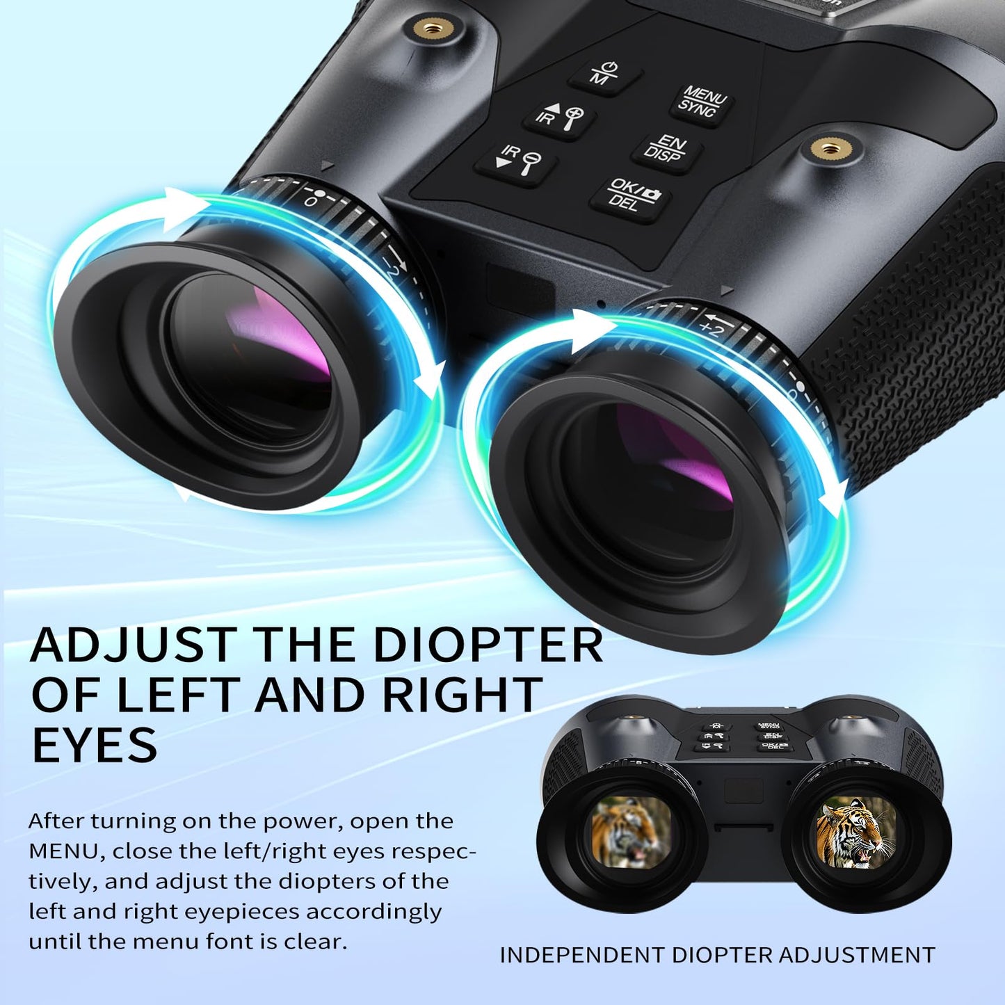 ArzzuNiu 3D-VR Night Vision Goggles - 4K Head Mounted 2296FT Digital Infrared 850nm Night Vision Binoculars for Adults Military Tactical,Camping in Complete Darkness 6X Digital Zoom Include 32GB Card