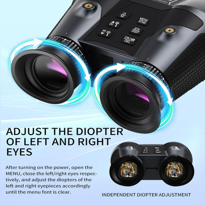 ArzzuNiu 3D-VR Night Vision Goggles - 4K Head Mounted 2296FT Digital Infrared 850nm Night Vision Binoculars for Adults Military Tactical,Camping in Complete Darkness 6X Digital Zoom Include 32GB Card