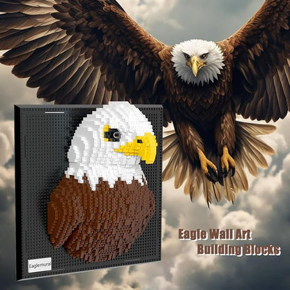 BDYDT Wall Art Eagle Building Blocks Set a Wall Decor Set for Adults Who Love Creative Hobbies (1924 Pieces) Toys Gifts for Kid and Adult