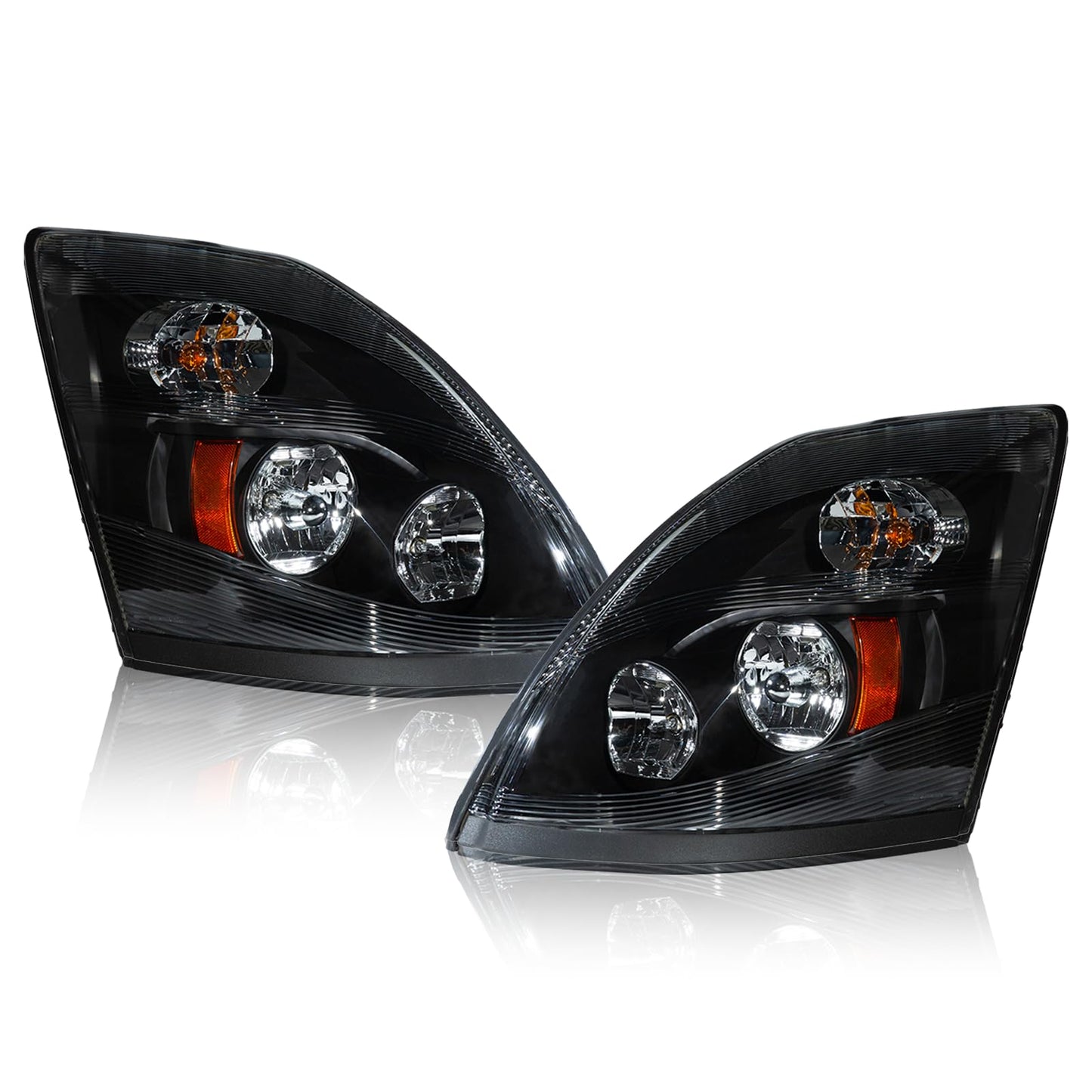 EVERESTHD Pair Performance Headlights Fit for Volvo VNL 2004-2018 Included All Bulbs Driver and Passenger Side 12V