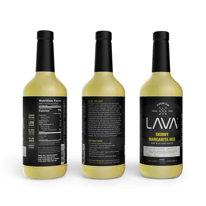 LAVA Premium Skinny Margarita Mix by LAVA Craft Cocktail Co., Low Calorie Margarita Mix Made with Key Lime Juice, Agave, No Artificial Sweeteners, Lots of Flavor and Ready to Use, 1-Liter (33.8oz)