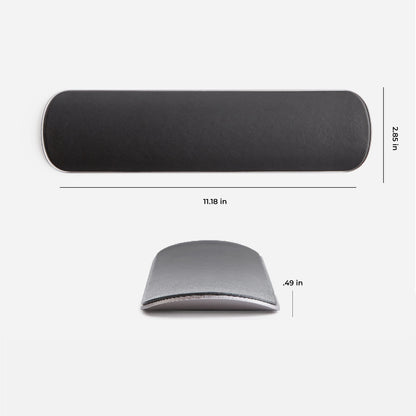 HumanCentric Wrist Rest Pad for Apple Magic Keyboard & Tenkeyless Keyboards, Ergonomic Wrist Support in Space Gray Aluminum with Black Vegan Leather