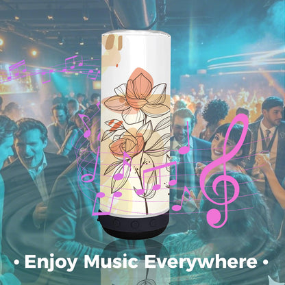 Lilsofee 12 Pack 20 OZ Sublimation Blank Tumblers Bulk Stainless Steels Double Vacuum Bluetooth Speaker Music Insulated Tumbler with Lid and Straw Heat Transfer Cup Black