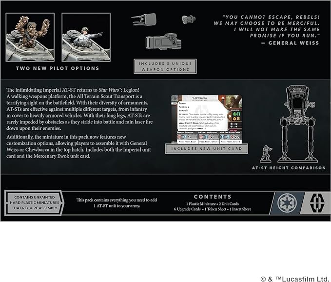 Star Wars: Legion at-ST Walker Unit Expansion - Enhanced Firepower! Tabletop Miniatures Game Strategy Game for Kids and Adults Ages 14+ 2 Players 3 Hour Playtime Made by Atomic Mass Games