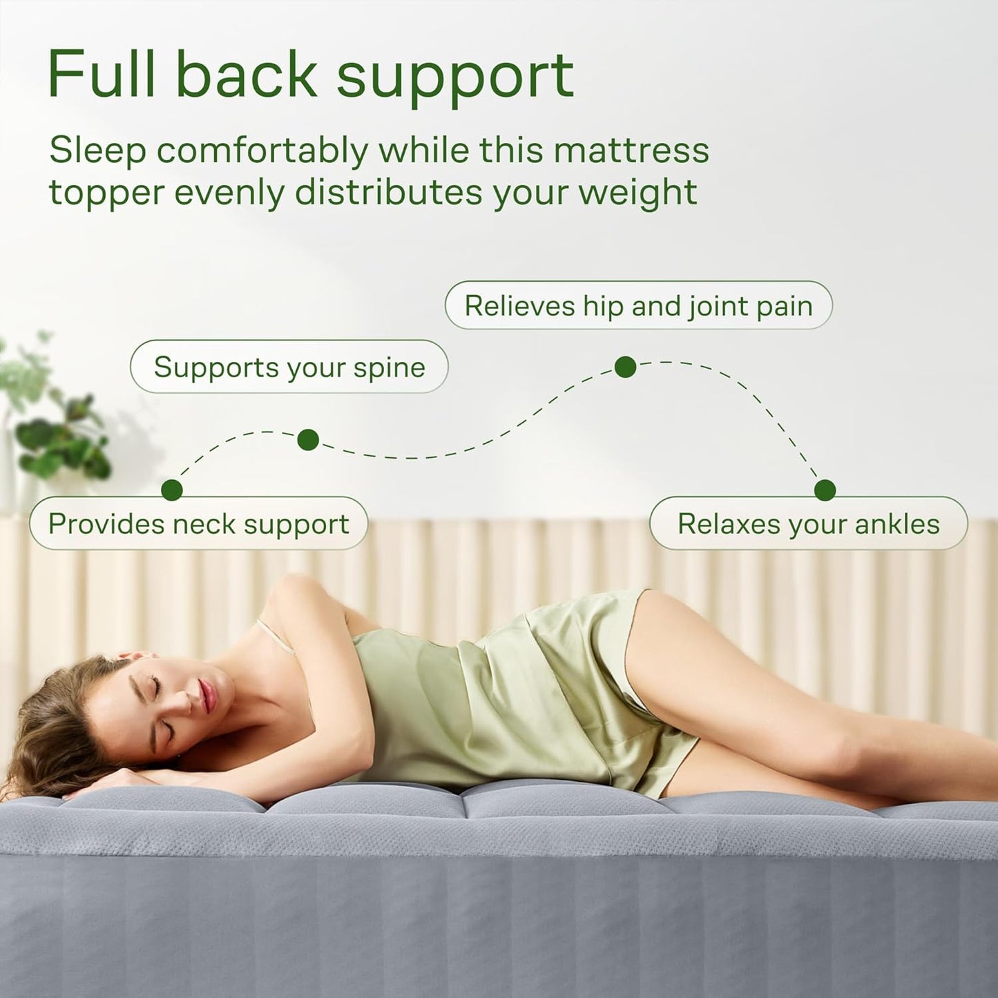 Niagara Sleep Solution Ultra Soft Mattress Topper - Bamboo Viscose Pillow Top for Back Pain Relief | Twin Size, Gray
