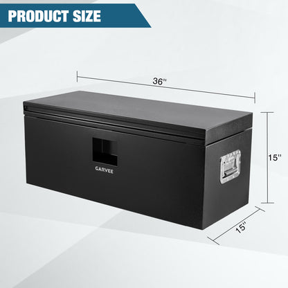 Garvee Black Steel Truck Bed Tool Box, Trailer Tongue Box, Truck Storage Organizer Tool Chest For Truck Bed, RV, Trailer (Black-36)