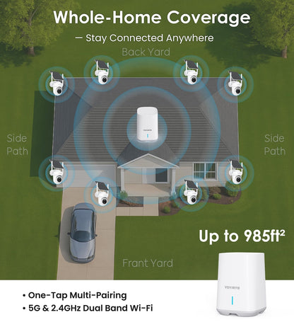 4K Security Cameras Wireless Outdoor, No Subscription, Works in -14°F Cold [2026 NEW] Solar-Powered Home Security Camera System with 360° Auto Tracking, Color Night Vision, 5G & 2.4G WiFi, Easy Setup