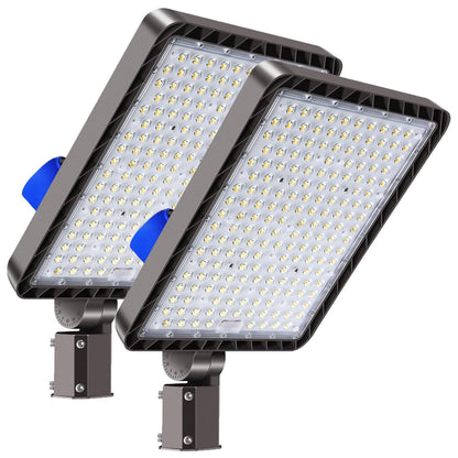 Juyace 480W LED Parking Lot Light 2 Pack, Slip Fitter Mount Outdoor Street Light, Dusk to Dawn Photocell, 72000lm Super Bright Commercial Area Flood Light, IP65 Waterproof, 110-277V for Stadium