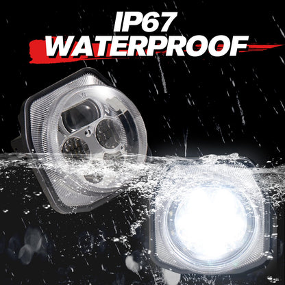 A & UTV PRO LED Headlights with High Low Beam Lights for 2018-2024 Yamaha Wolverine X2 X4,Headlamp Front Lamp Lights for 2016-2024 YXZ 1000R Accessories