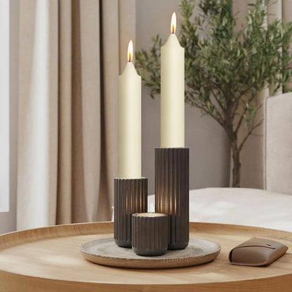 NJAO HOO Ivory Short Taper Candle 7 Inch Candlesticks Unscented Dripless Tapered Candle Set for Home Decor Wedding Party Dinner Candles, 4 Pack