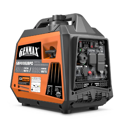 GENMAX Portable Generator,4000W ultra-quiet145cc Engine &Parallel and Series Ready, EPA & CARB Compliant, Eco-Mode Feature, Ultralightweight for Backup Home Use & Camping (GM4000iSAPC)