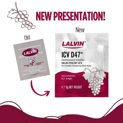 Lalvin D47 Wine Yeast (10 Pack) - Make Wine Cider Mead Kombucha At Home - 5 g Sachets - Saccharomyces cerevisiae - Sold by CAPYBARA Distributors Inc.