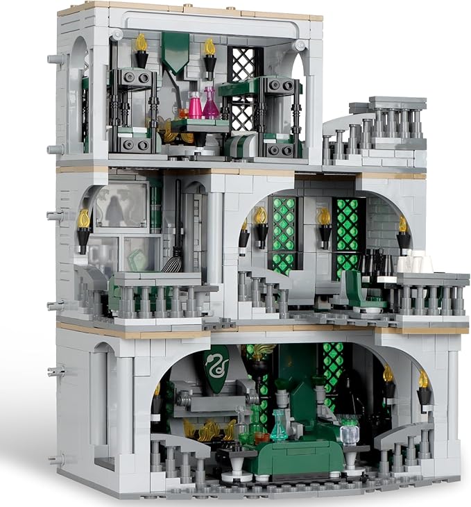 Common Room and Dorm Building Set MOC Slthrin House Model Kit from The Movie Collectible Idea Hary Gift for Teens Adults 14+ (1388pcs)