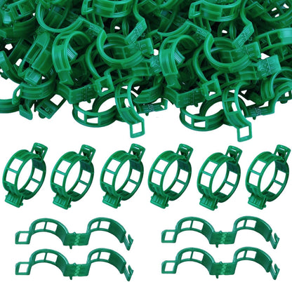 Skiennix Plant Support Clips - 100 Durable Tomato Clips for Trellis & Climbing Plants | Green