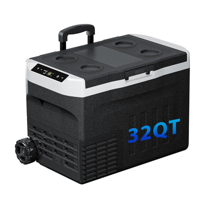 Stopsad 12 Volt Refrigerator, 32QT(30L) Compressor Electric Cooler, Car Fridge -4℉~68℉, Portable Refrigerator 12V/24V DC 110-240V AC, Compact Freezer for Vehicle RV Camping Truck Boat Travel, Black
