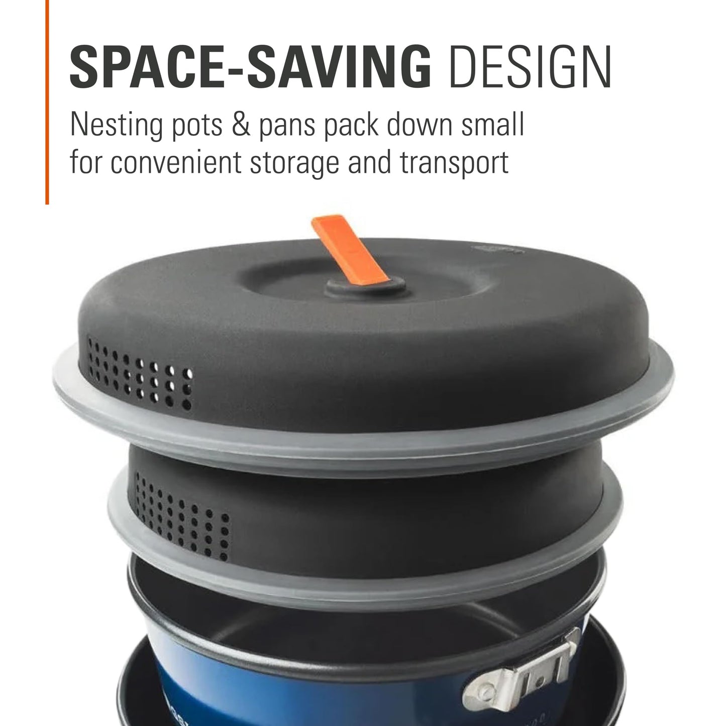 GSI Outdoors Bugaboo Base Camper Small, High-Efficiency Cookset – Ceramic Non-Stick Coated, Includes 2L & 1.5L Pots, 8" Fry Pan, Accessories