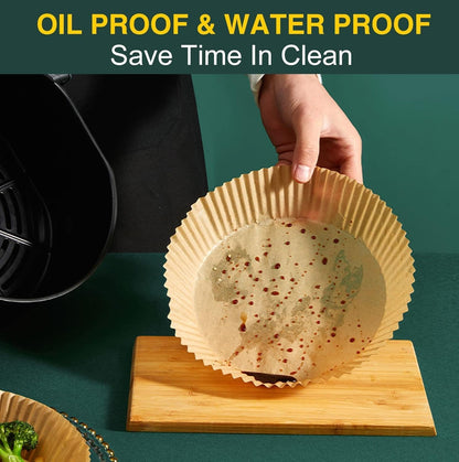 AirFryer Disposable Paper Liners - Non-Stick Round Parchment for Easy Cooking & Baking | 125PCS, 6.3 Inch