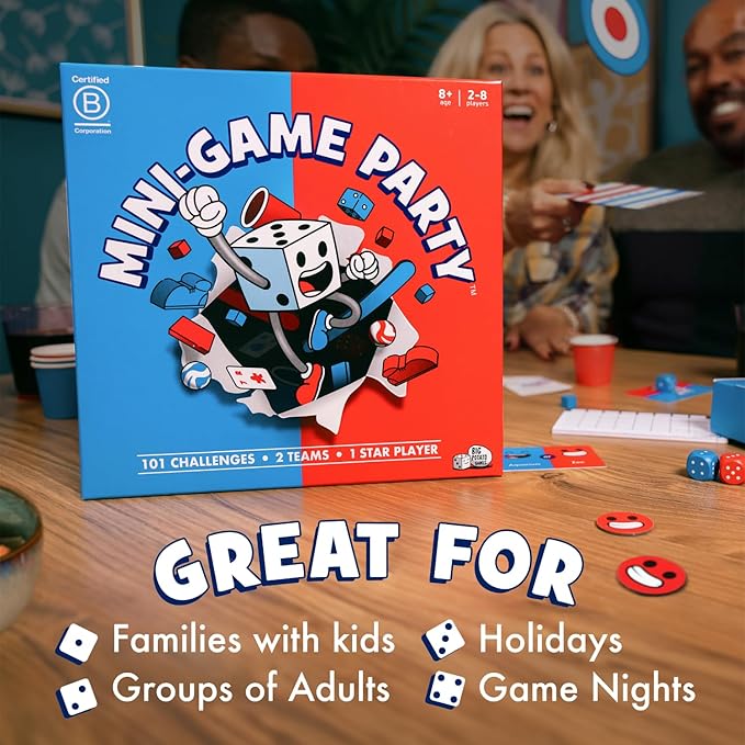 Big Potato Mini Game Party: 101 Mini Games 1 Star Player Family Board Game for 2-8 Players Perfect for Family Game Night or with Friends