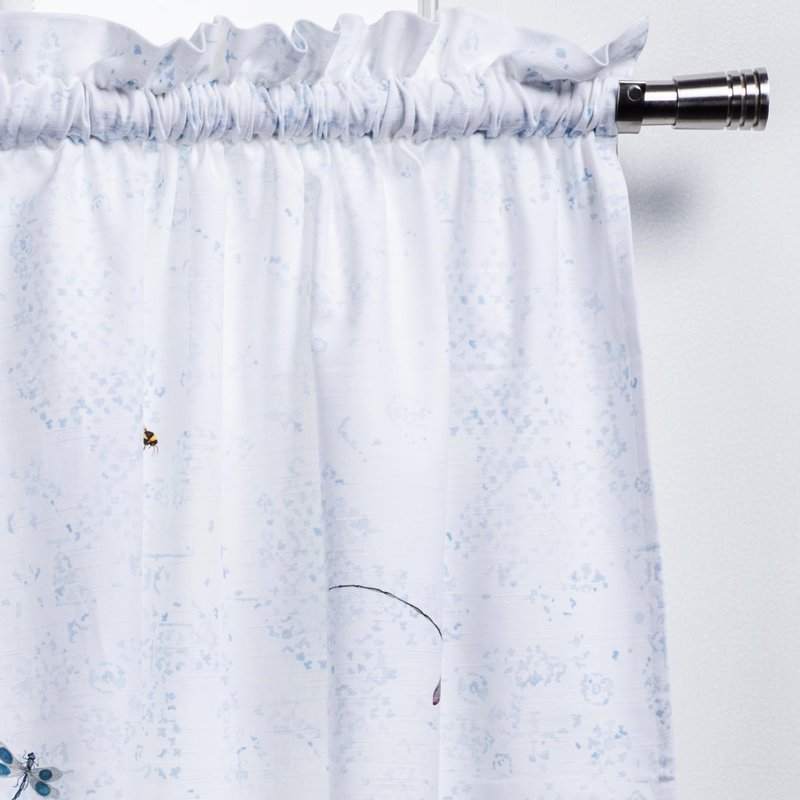 Maison d' Hermine Kitchen Curtain Set for Windows 100% Cotton Set of Kitchen Curtain Valance for Home [2 Tier (28"X36") and 1 Valance (56"X18")] Café Gifts for Mothers Day (Fleurs De Mai)