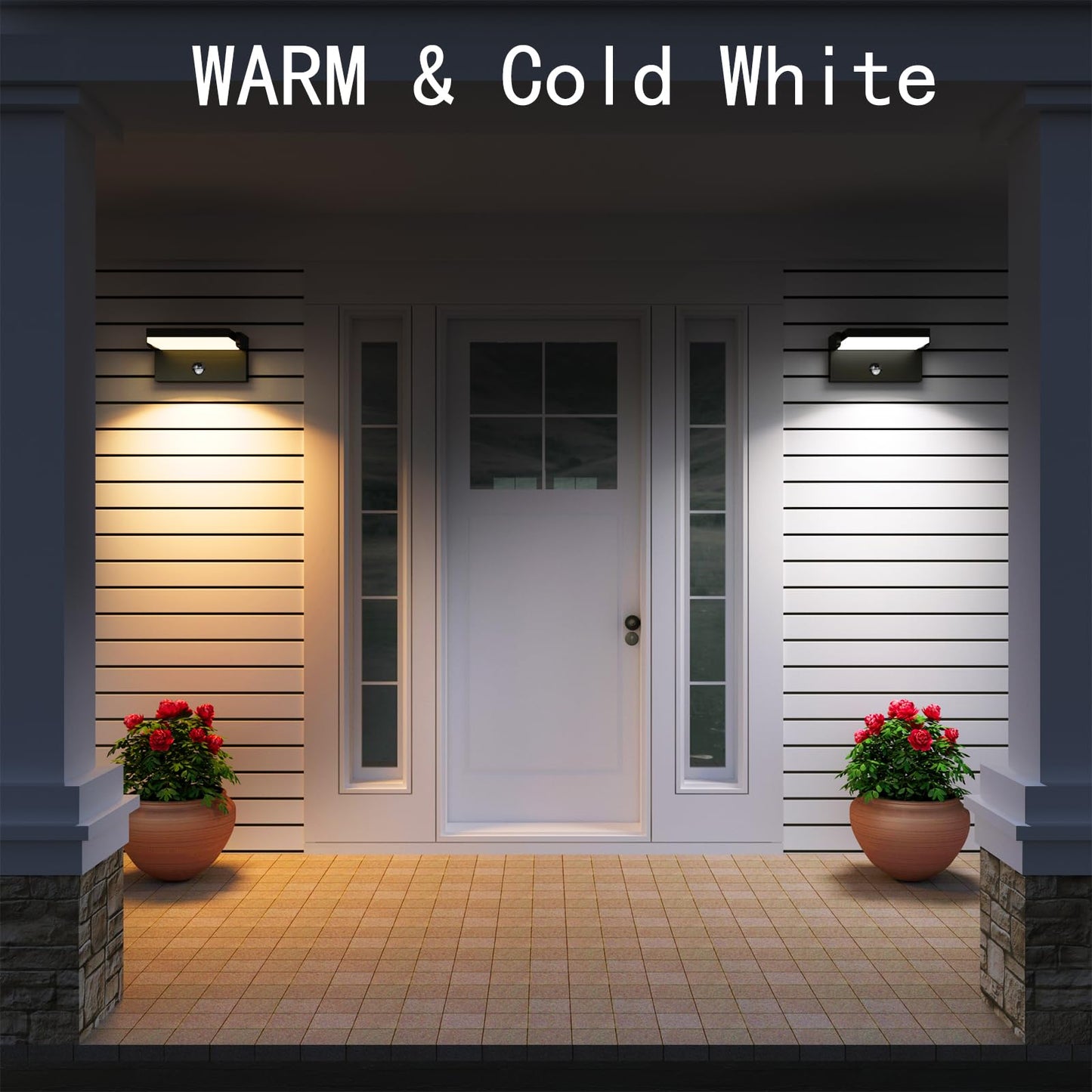WISELUME 60W LED Outdoor Wall Light – 360° Rotatable, Motion Sensor & Color Temp Adjustable (3000K/4000K/6500K) Commercial Security Wall Mount for Barn, Proch,Garage & Yard
