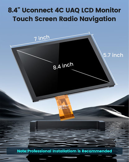 8.4" Uconnect 4C UAQ LCD Monitor Touch Screen Radio Navigation, New OEM Replacement Screen Fit for Dodge Challenger/Durango/Jeep Wrangler/Compass/Gladiator/Chrysler 2017-2021，LA084X01(SL)(02)
