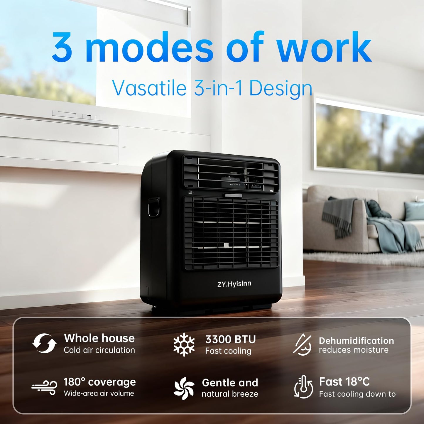 Portable Air Conditioner,3300BTU Tent Air Conditioner, Air Portable AC for Camping, Van Life, Tent, Outdoor
