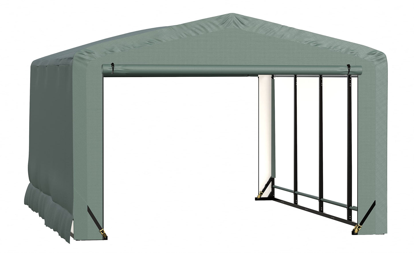 ShelterLogic ShelterTube Garage & Storage Shelter, 12' x 18' x 8' Heavy-Duty Steel Frame Wind and Snow-Load Rated Enclosure, Green