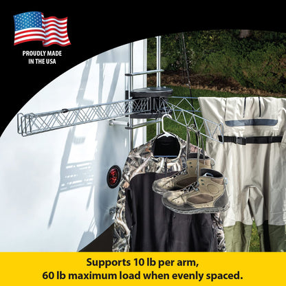 Stromberg Carlson Extend-A-Line 35" Clothes Line – Retractable, Rack Hanger, Folding Swing Arm with Versatile Towel Bar for RVs, Drying, Motorhomes, Campers, and Home Laundry Spaces